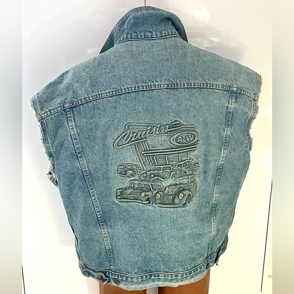 A & W Root Beer Vintage Embossed Denim Men’s Vest